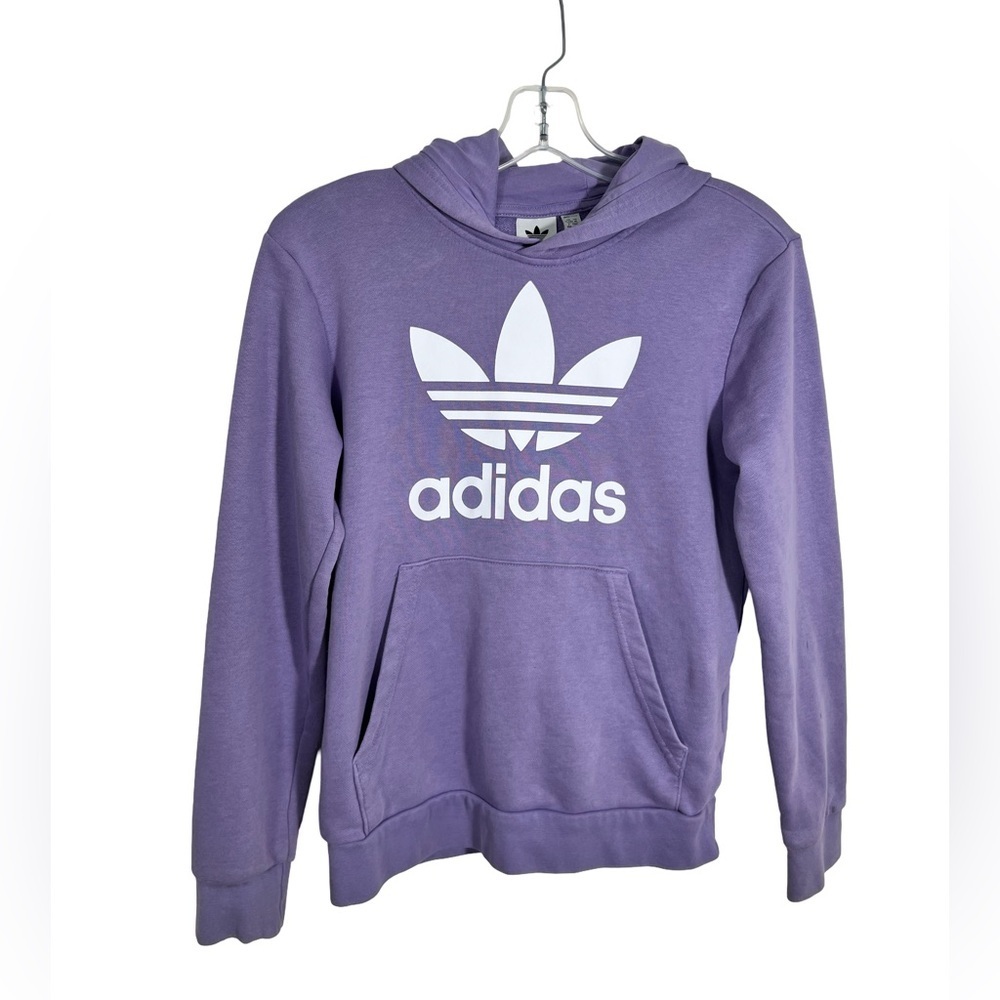 Adidas Sporty Lavender Hoodie with White Logo youth 11/12 loungewear